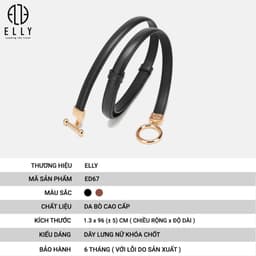 Thắt lưng nữ ELLY ED67 khóa chốt da thật cao cấp dây nịt nữ thời trang chính hãng 4