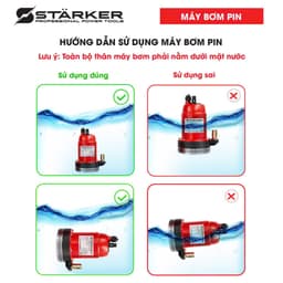 Máy bơm chìm dùng pin Starker SK-SP100F, máy bơm mini máy bơm tõm lưu lượng 70-80/min, đẩy cao 5-8m 3