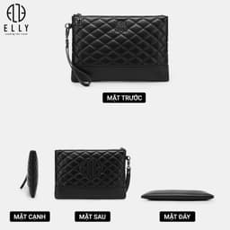 [Tặng hộp 20.10] Clutch nữ ELLY EC58 clutch cầm tay da thật cao cấp nhập khẩu dự tiệc công sở sang trọng 7