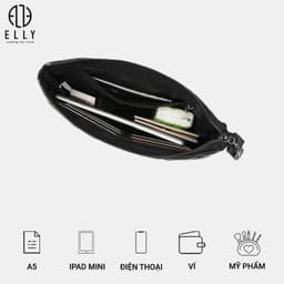 [Tặng hộp 20.10] Clutch nữ ELLY EC58 clutch cầm tay da thật cao cấp nhập khẩu dự tiệc công sở sang trọng 8
