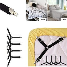 Combo bộ 4 kẹp chun cố định ga giường góc nệm chống xe dịch, có thể điều chỉnh kích thước 2