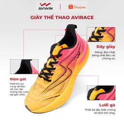 [AVR] [Tặng Kèm Tất] Giày Chạy Bộ AVIWIN AviRace AVR Đế Carbon Siêu Nhẹ, Thoáng Khí, Chống Trượt Cao 3