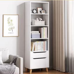 Tủ bắc âu CNC KÍN LƯNG, kệ sách để sàn đa năng, tủ sách có ngăn kéo tiện lợi chất liệu gỗ MDF TAGO ND90 5