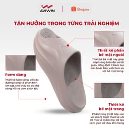 [D001] Dép Bánh Mì Nam Nữ AVIWIN AVISLIDE D001, Dép Đúc EVA Nguyên Khối Chống Trơn Trượt Thời Trang 3