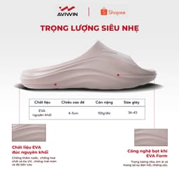 [D001] Dép Bánh Mì Nam Nữ AVIWIN AVISLIDE D001, Dép Đúc EVA Nguyên Khối Chống Trơn Trượt Thời Trang 4