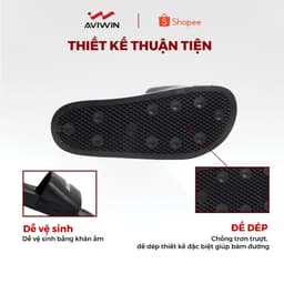 [D001] Dép Quai Ngang AVIWIN AviSoft D001 màu đen chất liệu EVA êm chân đế giày chống trơn trượt 5