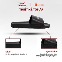 [D001] Dép Quai Ngang AVIWIN AviSoft D001 màu đen chất liệu EVA êm chân đế giày chống trơn trượt 4