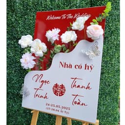 Bảng Welcome Dạm Ngõ In Tên Theo Yêu Cầu Decor Lễ Ăn Hỏi Cao Cấp 1