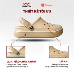 [AVG002] Dép Sục Nam, Nữ AVIWIN AVIGO-002 Kẻ Ngang, Chất EVA Siêu Nhẹ, Chống Trơn Trượt 5
