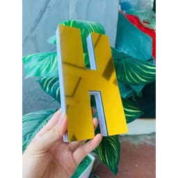 Chữ Nổi Gương Vàng  cao 20cm dày 2cm In Hoa Dán Tường Trang Trí Shop - Chữ Decor Biển quảng cáo Chất Liệu Fomex Alu 6