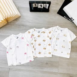 Combo 3-5 Áo Sơ Sinh Cộc Tay Mazakids Khuy Bấm, Chất Vải Petit Mềm Mỏng Mát Cho Bé Sơ Sinh 4