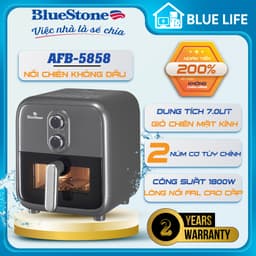Nồi Chiên Không Dầu Bluestone AFB-5858, 7.0Lit - 1800w, Giỏ Chiên Mặt Kính, Hàng Chính Hãng 1