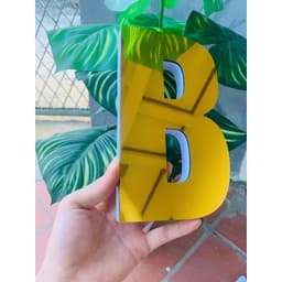 Chữ Nổi Gương Vàng  cao 20cm dày 2cm In Hoa Dán Tường Trang Trí Shop - Chữ Decor Biển quảng cáo Chất Liệu Fomex Alu 1