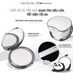 Phấn phủ nén MENOW Menglan Panda (phiên bản gấu trúc) kiềm dầu, giữ tone vượt trội 6