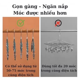Móc Treo Quần Áo Chống Trượt, Phơi Đồ Lót Đa Năng Có Khóa Chống Rơi Bằng Thép Chắc Chắn, tiện lợi, tiết kiệm diện tích 3