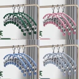 Móc Treo Quần Áo Chống Trượt, Phơi Đồ Lót Đa Năng Có Khóa Chống Rơi Bằng Thép Chắc Chắn, tiện lợi, tiết kiệm diện tích 6