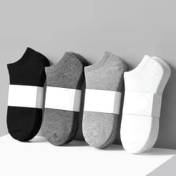 Tất nam nữ cổ ngắn, vớ nam 4 màu trơn cơ bản chất liệu cotton khử mùi kháng khuẩn 1