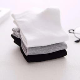 Tất nam nữ cổ ngắn, vớ nam 4 màu trơn cơ bản chất liệu cotton khử mùi kháng khuẩn 3