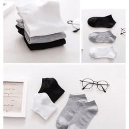 Tất nam nữ cổ ngắn, vớ nam 4 màu trơn cơ bản chất liệu cotton khử mùi kháng khuẩn 2