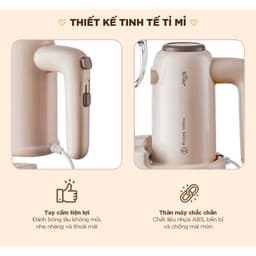 Máy Đánh Trứng Bear HM - 5H01J29, Công Suất 125w - Que Inox 304, Kèm Chân Chế Dựng Máy, Hàng Chính Hãng 8