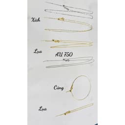 Dây chuyền 18 kara xuyên tâm chuyên dụng lõi 0,5mm, thiết kế thông minh, tiện lợi với chốt co rút và dễ dàng gắn charm. 9