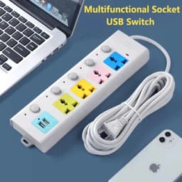 Ổ điện đa năng chống giật 4m, 2 USB, công suất 2500W - giải pháp tối ưu cho điện năng. 5