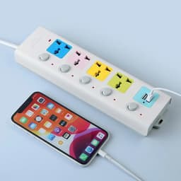 Ổ điện đa năng chống giật 4m, 2 USB, công suất 2500W - giải pháp tối ưu cho điện năng. 2