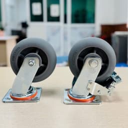 [KKTHN] Bánh TPR Tải Nặng Bánh Đàn Hồi Tốt Bánh Xe D100 D125 D150 D200Mm Bánh Xe Đẩy Hàng Có Tĩnh Xoay Khóa 4