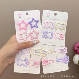 Set 32 Kẹp Tóc Bấm Cho Bé – Nhiều Hình Xinh Xắn Tông Hồng Tím Dễ Thương 7