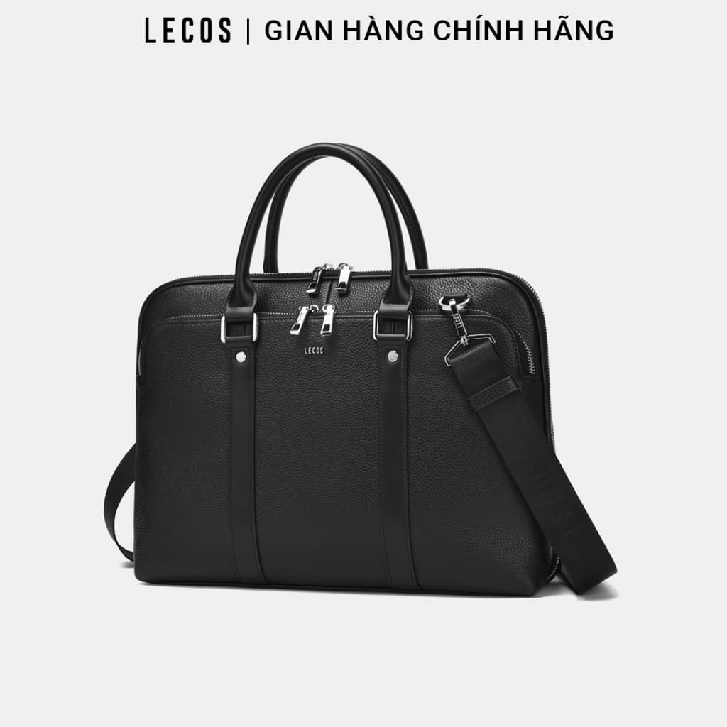 Túi Đeo Chéo Nam LECOS LT21 Da Bò Thật Quai Dù Êm Ái Năng Động