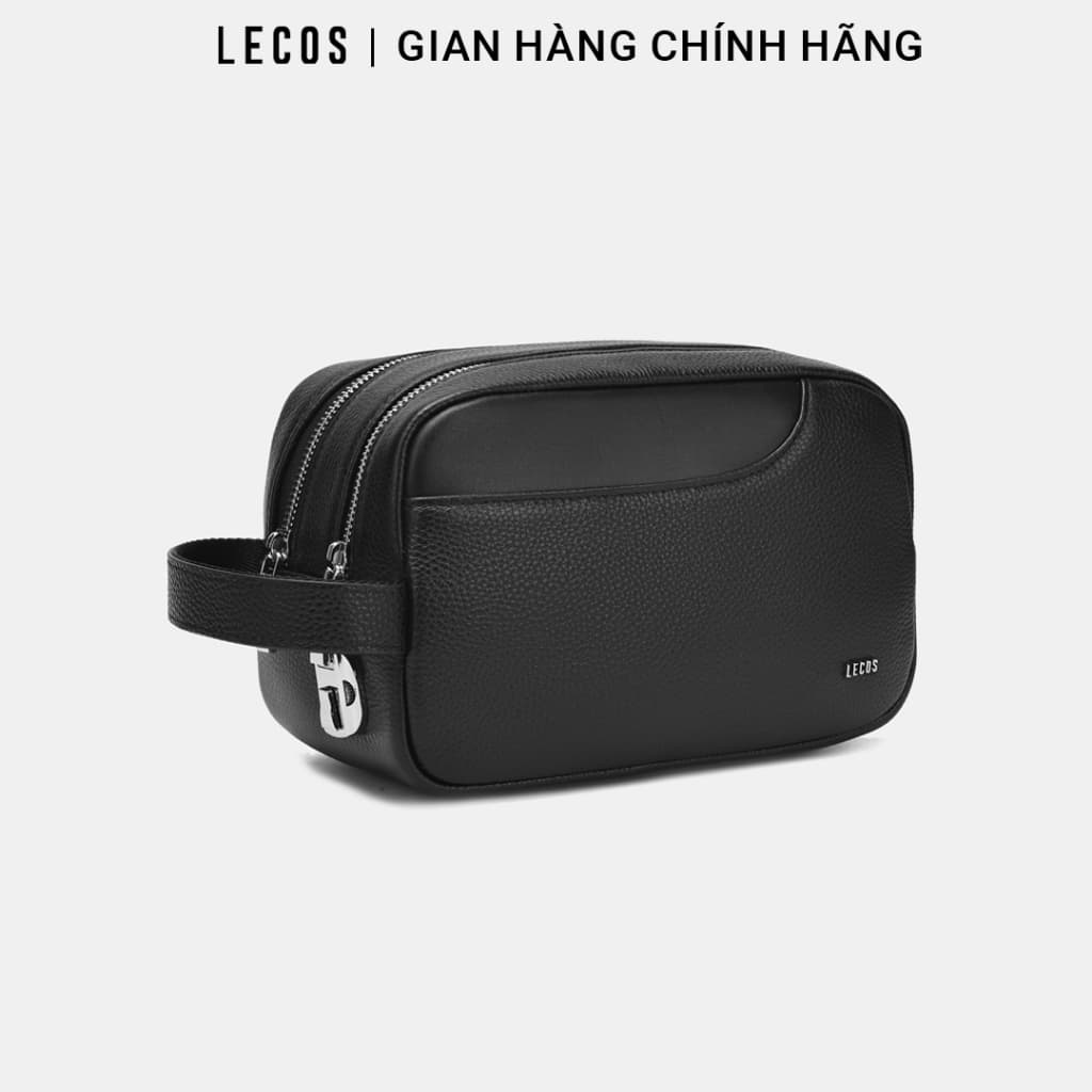 Túi Clutch Nam LECOS LC17 Da Bò Thật Phom Cứng Cáp May Tay Tỉ Mỉ