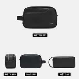 Túi Clutch Nam LECOS LC17 Da Bò Thật Phom Cứng Cáp May Tay Tỉ Mỉ 7