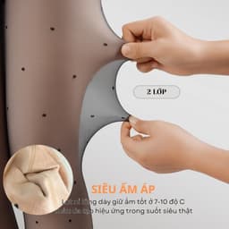 Quần Tất Da Chân 3D Quần Tất 2 Lớp Lót Nỉ Lông Siêu Ấm Che Mọi Khuyết Điểm  5