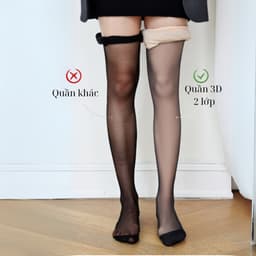 Quần Tất Da Chân 3D Quần Tất 2 Lớp Lót Nỉ Lông Siêu Ấm Che Mọi Khuyết Điểm  8