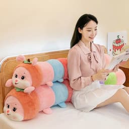 Gấu Bông Sâu Mặt Hề Bảy Sắc Cầu Vồng Thú Nhồi Bông Gối Ôm Dễ Thương Quà Tặng Đáng Yêu MIU GẤU XINH 3