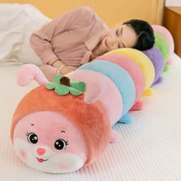Gấu Bông Sâu Mặt Hề Bảy Sắc Cầu Vồng Thú Nhồi Bông Gối Ôm Dễ Thương Quà Tặng Đáng Yêu MIU GẤU XINH 4