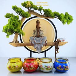 Combo Làm Nến Cúng Dường Ly Chữ Phúc 300ml, Gồm Sáp Bơ , Tặng Tim Đèn, Keo Nến, Văn Khấn 2