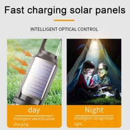 Bóng Đèn Cắm Trại Năng Lượng Mặt Trời T01-B, Sạc Type-C, Ánh Sáng Ấm, Có Móc Treo - Kho Sỉ Phước Thiện 8