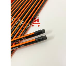 Hộp 12 Cây Bút Chì Chuốt KING K6688 Ngòi 2B/Bút Chì Chuốt Mẫu Cam Xen Đen, 1 Đầu Viết 1 Đầu Gôm, Chất Lượng Tốt 4