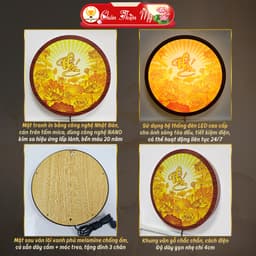 Đèn Hào Quang Trúc Chỉ In Chữ Vạn, Trang Trí Bàn Thờ, Phòng Thờ, Treo Tượng Phật TC-HQ-80 4