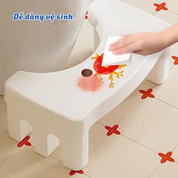Ghế Kê Chân Toilet DOBE Nhựa PP Cao Cấp, Hỗ Trợ Tư Thế Đi Vệ Sinh Dúng Cách, Giảm Táo Bón, Trĩ, Có Đệm Chống Trơn Trượt 7