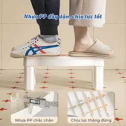 Ghế Kê Chân Toilet DOBE Nhựa PP Cao Cấp, Hỗ Trợ Tư Thế Đi Vệ Sinh Dúng Cách, Giảm Táo Bón, Trĩ, Có Đệm Chống Trơn Trượt 6