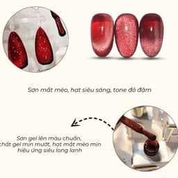 Sơn mắt mèo kim cương màu đỏ CR chai 15ml Siêu Xinh Nail Bảo An 3