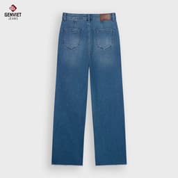 Quần Bò Nữ Ống Suông GENVIET JEANS Hiệu Ứng Laser Xước Dọc Sườn Chất Liệu Cao Cấp 8946 3