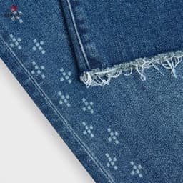 Quần Bò Nữ Ống Suông GENVIET JEANS Hiệu Ứng Laser Xước Dọc Sườn Chất Liệu Cao Cấp 8946 5