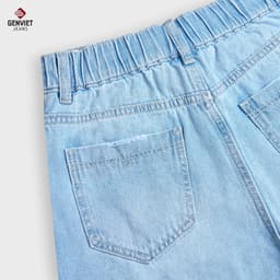 Quần jean nữ dáng suông basic GENVIET JEANS cạp chun sau thoải mái vải denim cao cấp tôn dáng công sở 8950 5