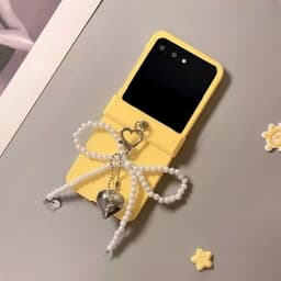 [CÓ SẴN] Nhiều màu - Ốp Z Flip 8 - ZFlip 5 - Z Flip 4 - Flip7 dây treo vải kèm tag nơ cute và thanh bảo vệ bản lề 6