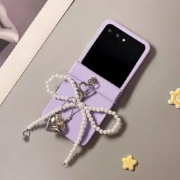 [CÓ SẴN] Nhiều màu - Ốp Z Flip 8 - ZFlip 5 - Z Flip 4 - Flip7 dây treo vải kèm tag nơ cute và thanh bảo vệ bản lề 2