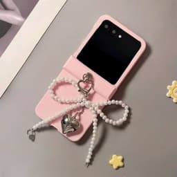 [CÓ SẴN] Nhiều màu - Ốp Z Flip 8 - ZFlip 5 - Z Flip 4 - Flip7 dây treo vải kèm tag nơ cute và thanh bảo vệ bản lề 4
