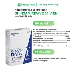 NAM GIỚI - Hồng Sâm  SHINSAM REVIVE - Viên uống hỗ trợ tăng cường sức khỏe cho nam - Shinpoong Pharma (Hộp 30V) 2